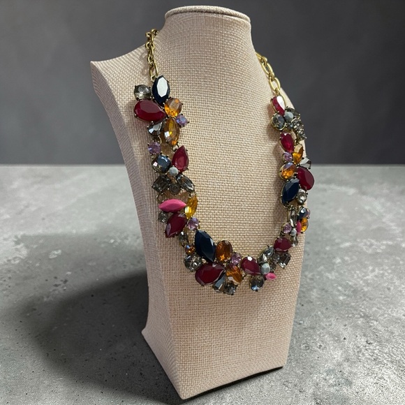 J. Crew Jewelry - J.Crew Multi-Color Jeweled Bib Statement Necklace